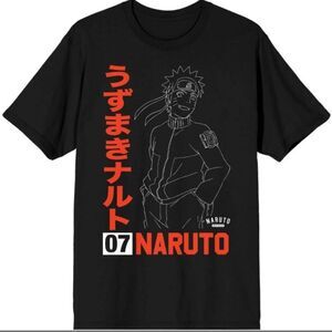 Naruto Shippuden Graphic Tee Mens Large‎ Black Uzumaki Line Art Anime Shirt